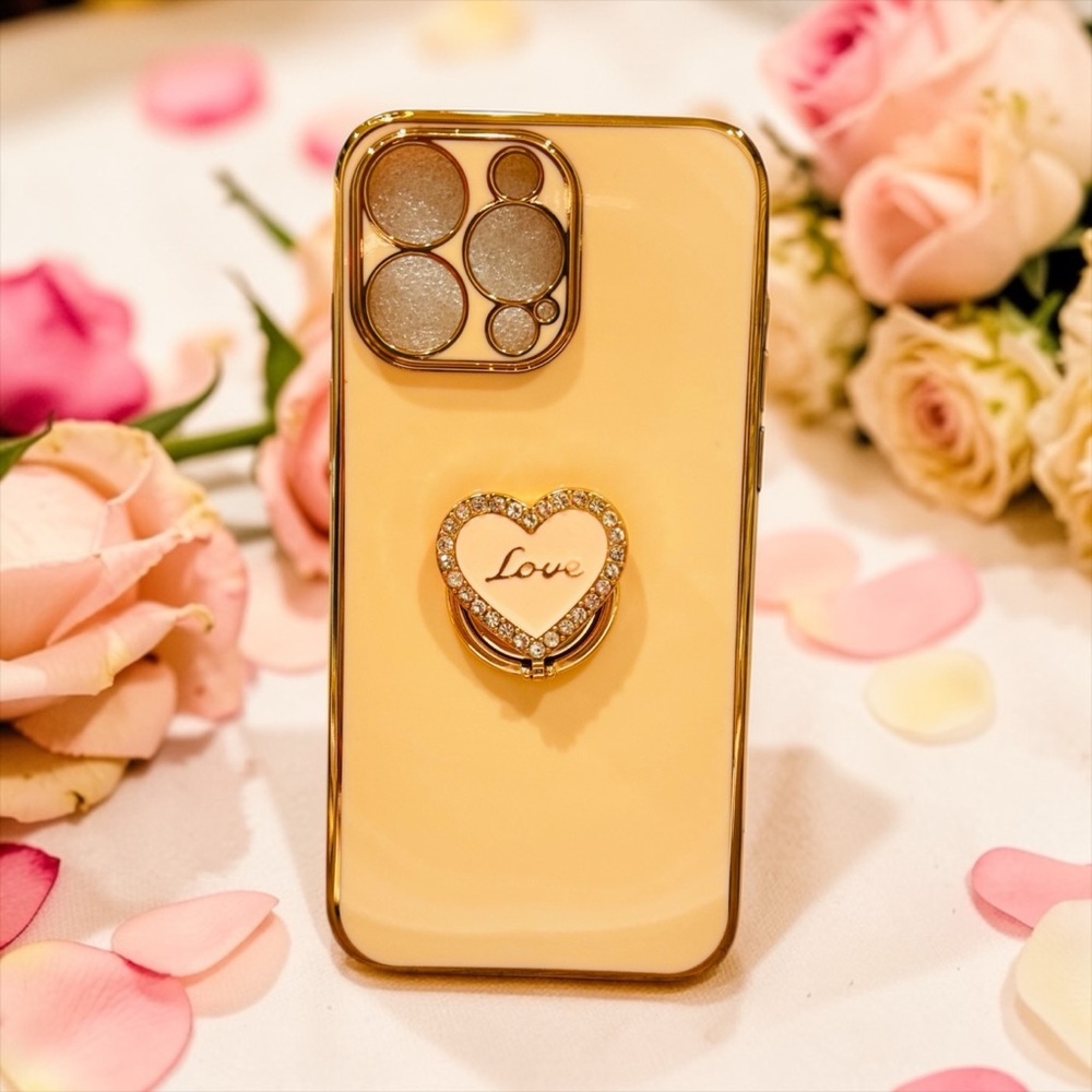 NWT Rose Gold Phone Case with Heart Ring Holder